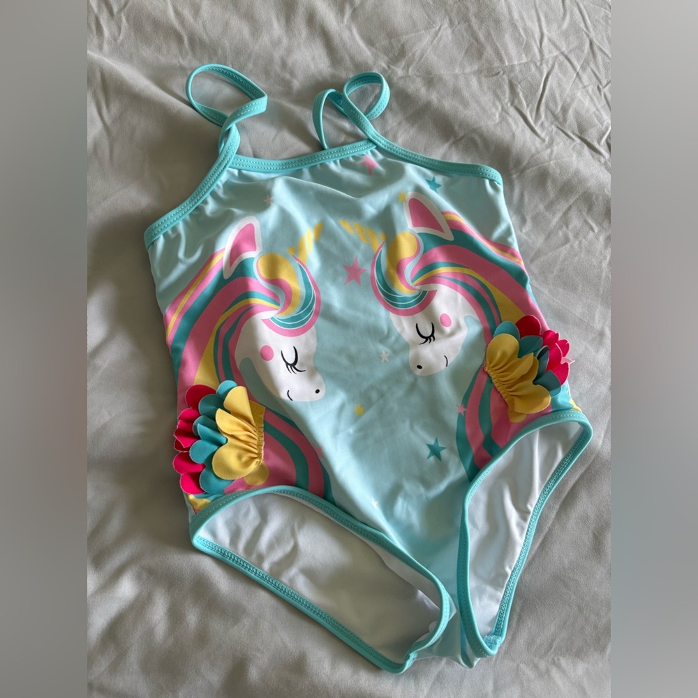 Unicorn Print One Piece Swimsuit for Kids